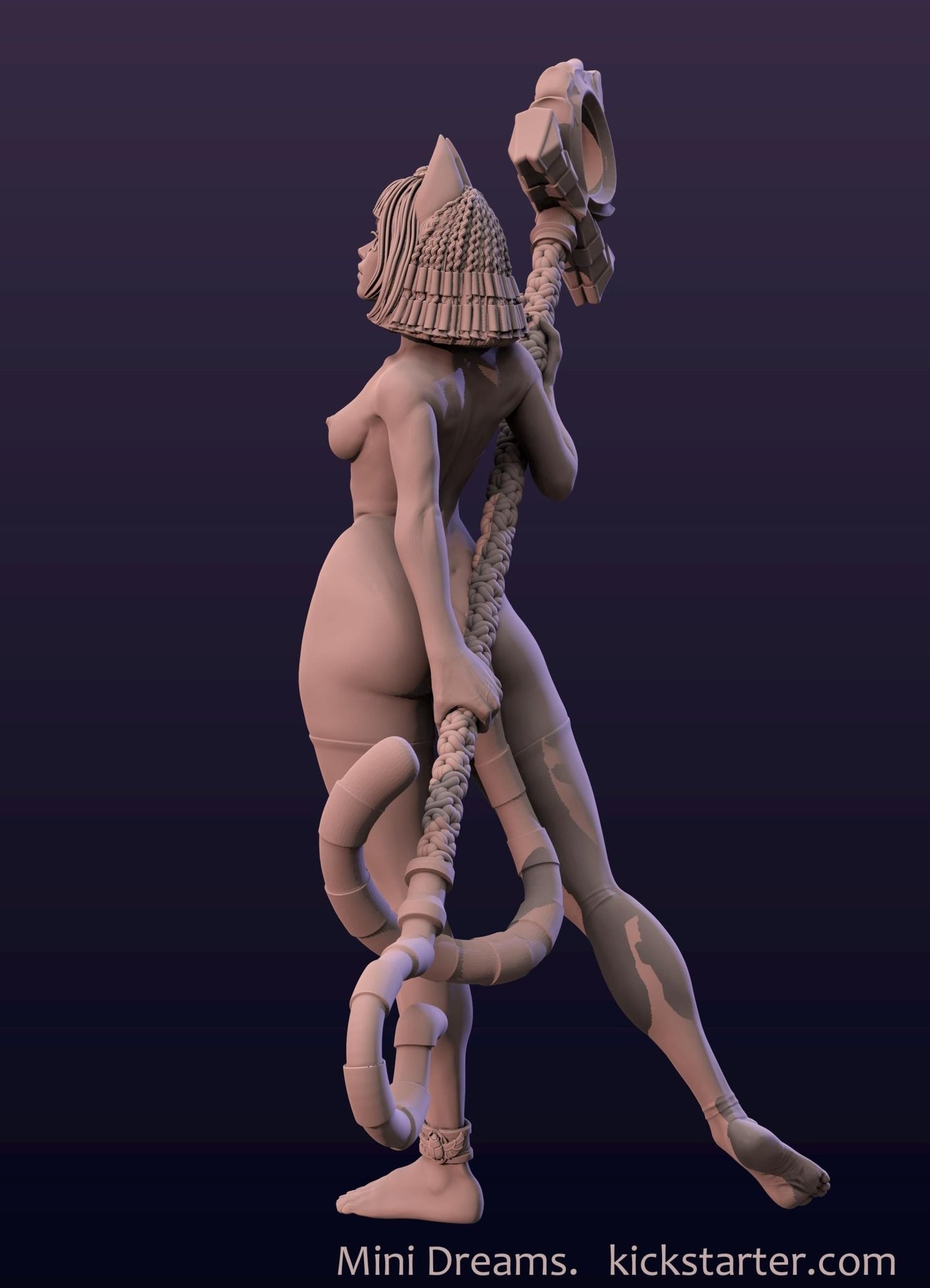 Ankhsu - Empowered Nude Staff Version 3D Printed Resin Miniature, 32mm, 54mm, 75mm - Ravenous Miniatures