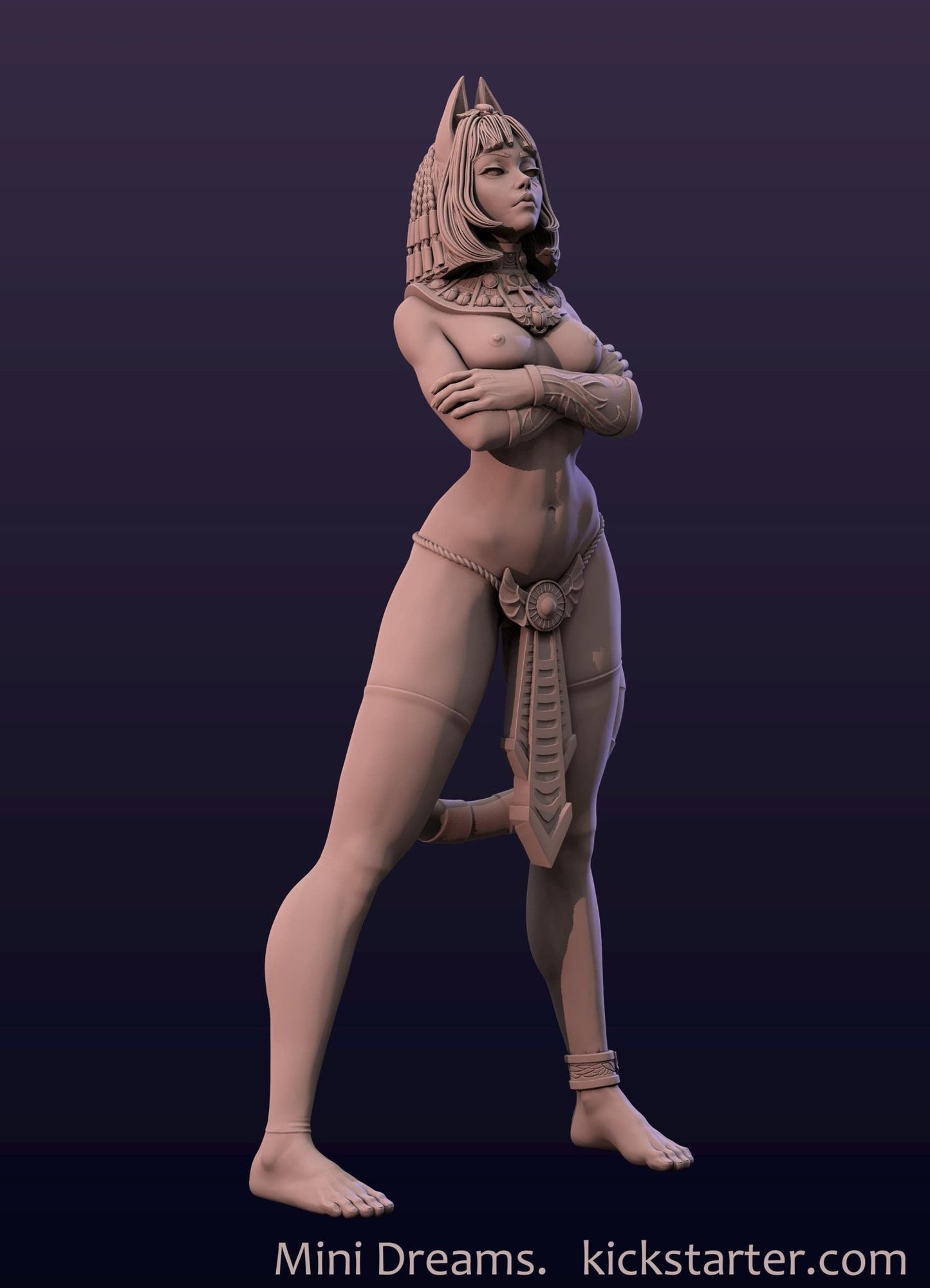 Ankhsu - Nude Version 3D Printed Resin Miniature, 32mm, 54mm, 75mm - Ravenous Miniatures