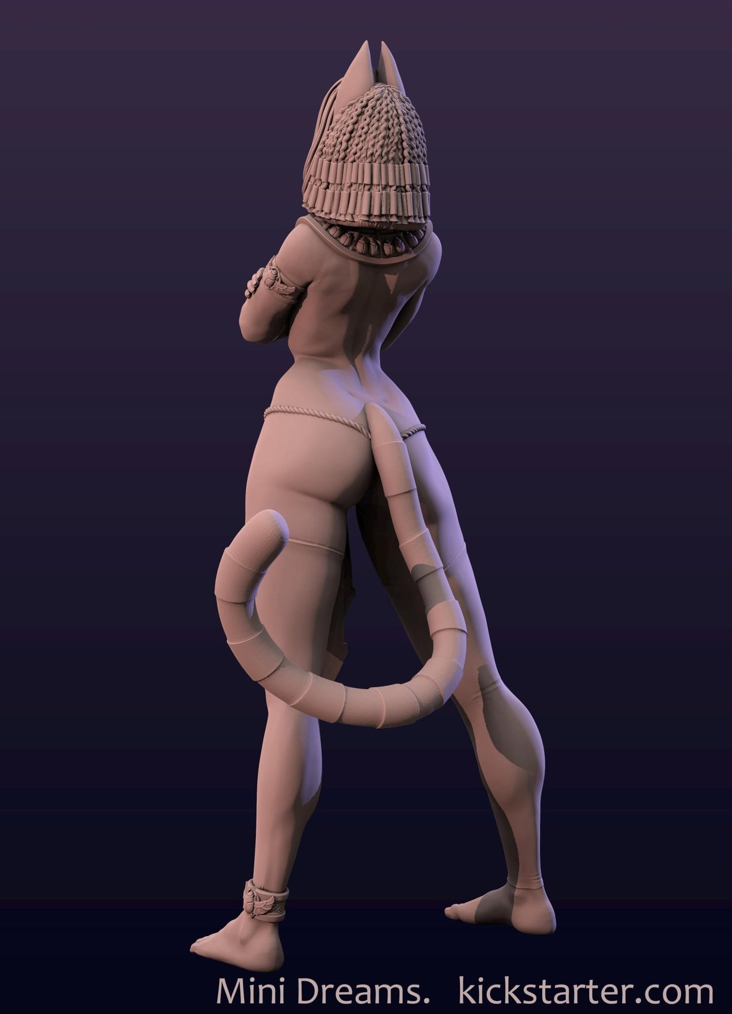 Ankhsu - Nude Version 3D Printed Resin Miniature, 32mm, 54mm, 75mm - Ravenous Miniatures