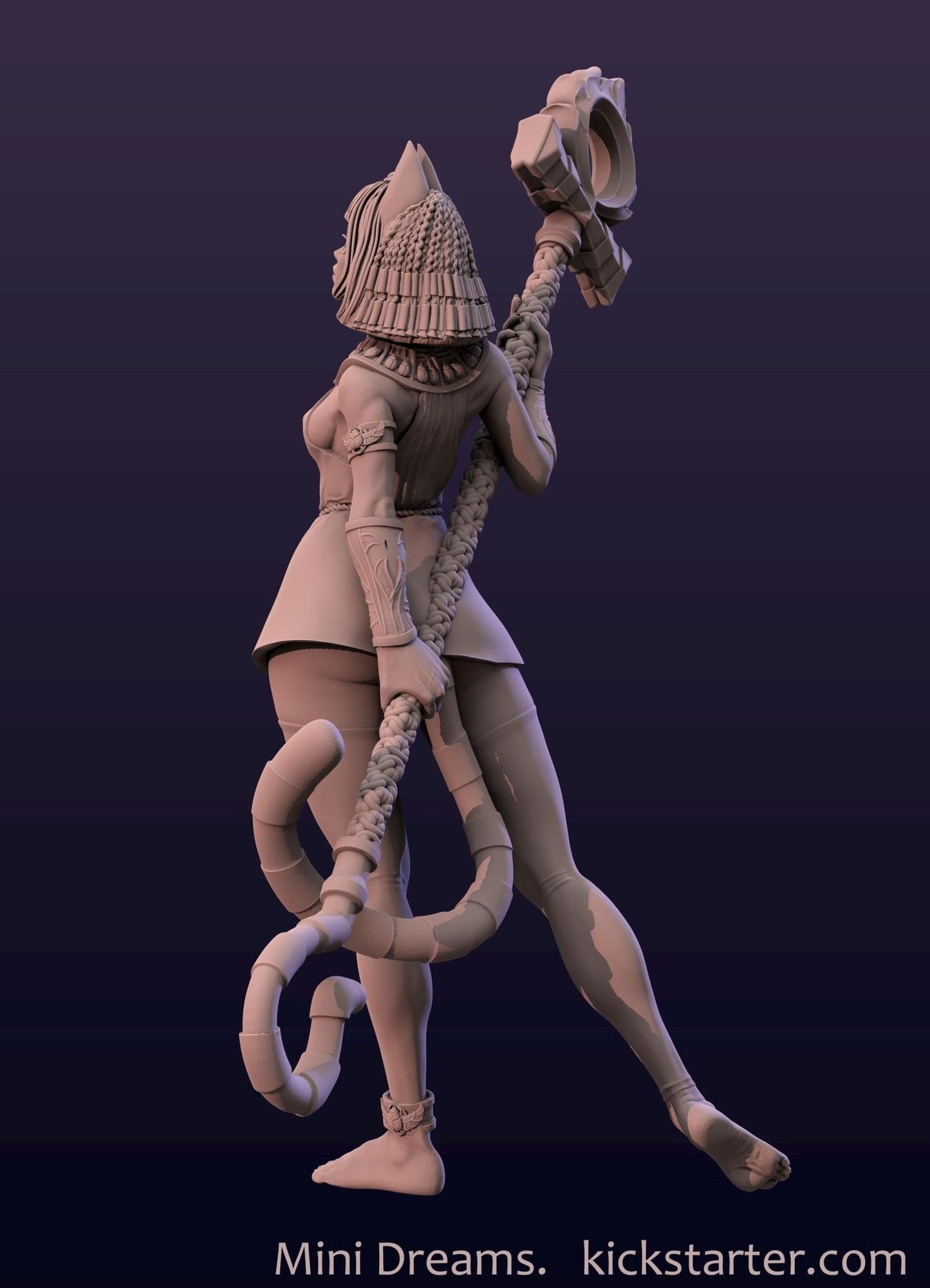 Ankhsu - Staff Version 3D Printed Resin Miniature, 32mm, 54mm, 75mm - Ravenous Miniatures