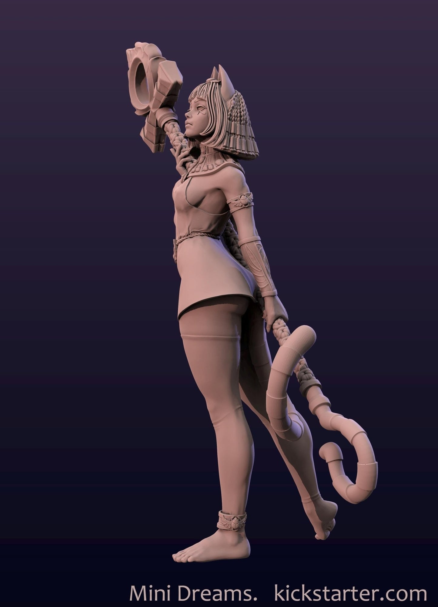 Ankhsu - Staff Version 3D Printed Resin Miniature, 32mm, 54mm, 75mm - Ravenous Miniatures