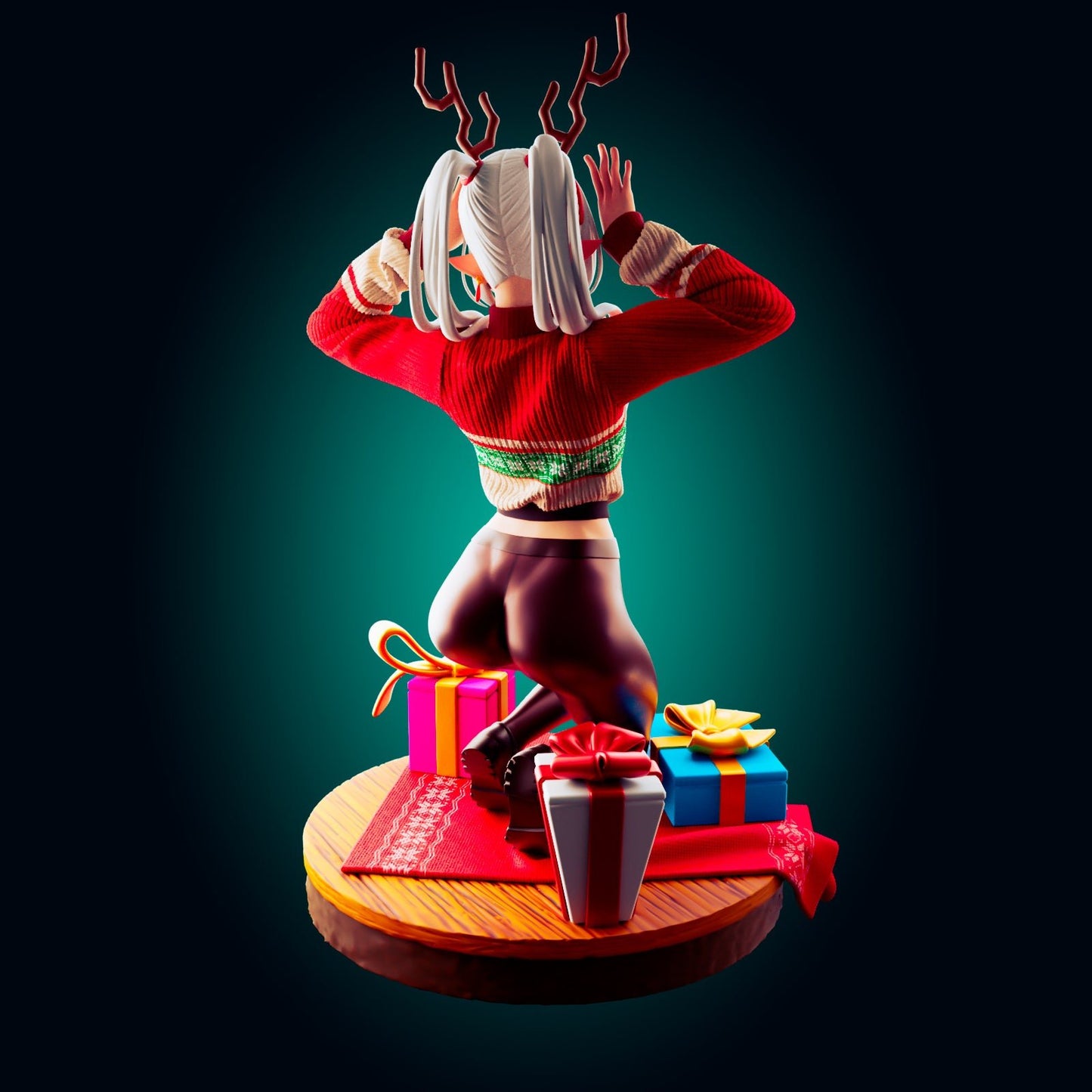 NSFW Holiday Reindeer Girl Resin Miniature - Ravenous Miniatures