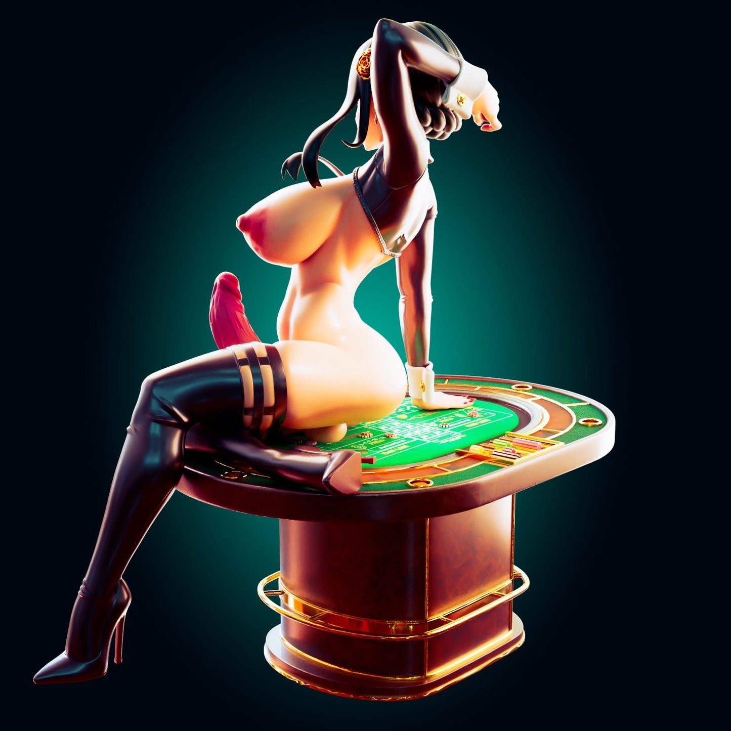 NSFW Selene - The High Stakes Bunny Dealer | Fantasy Resin Figure - Ravenous Miniatures