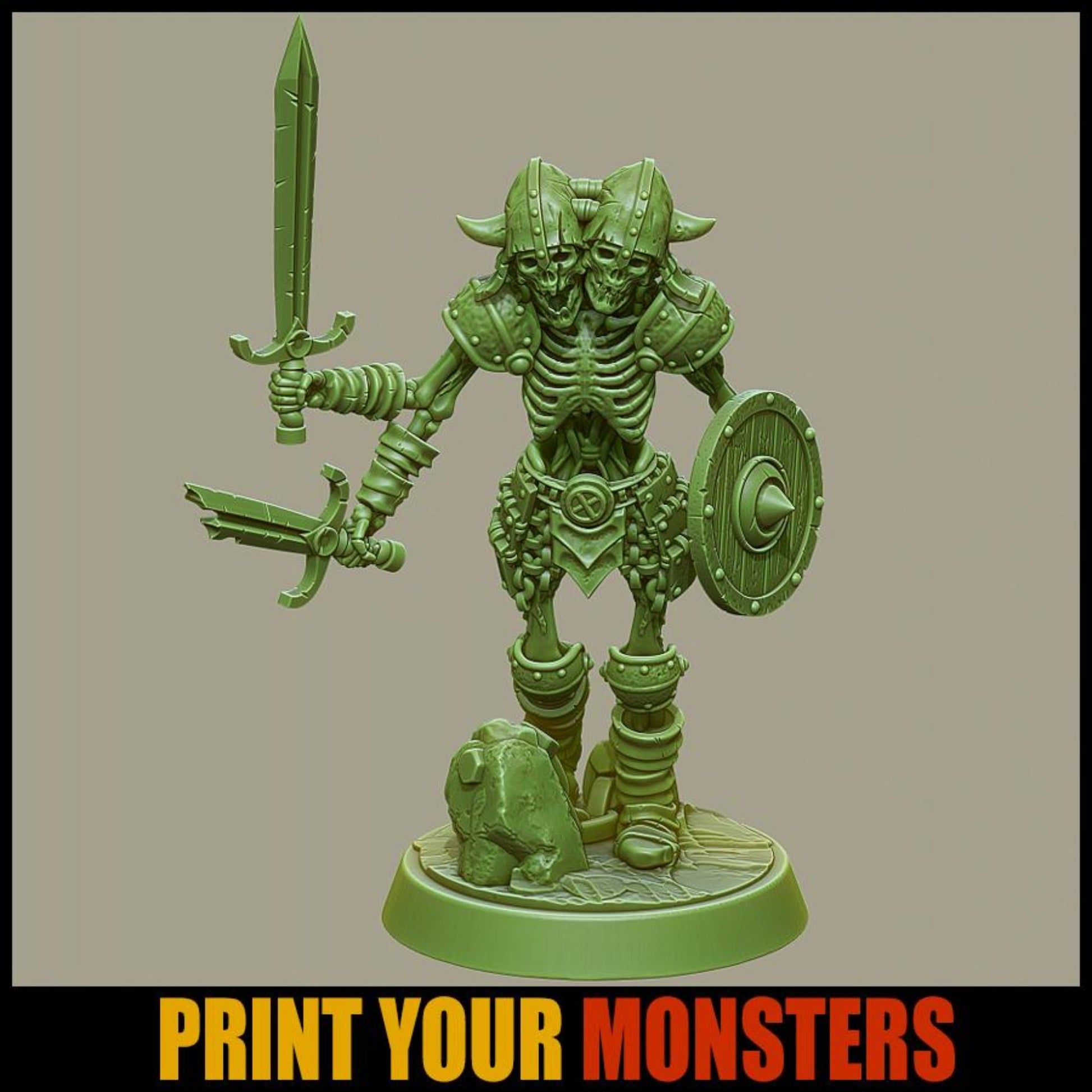 2headed-skeleton, Resin miniatures - Ravenous Miniatures