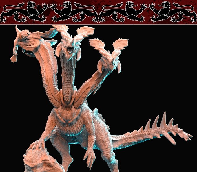 3 Headed Hydra, Resin miniatures - Ravenous Miniatures