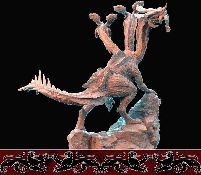3 Headed Hydra, Resin miniatures - Ravenous Miniatures