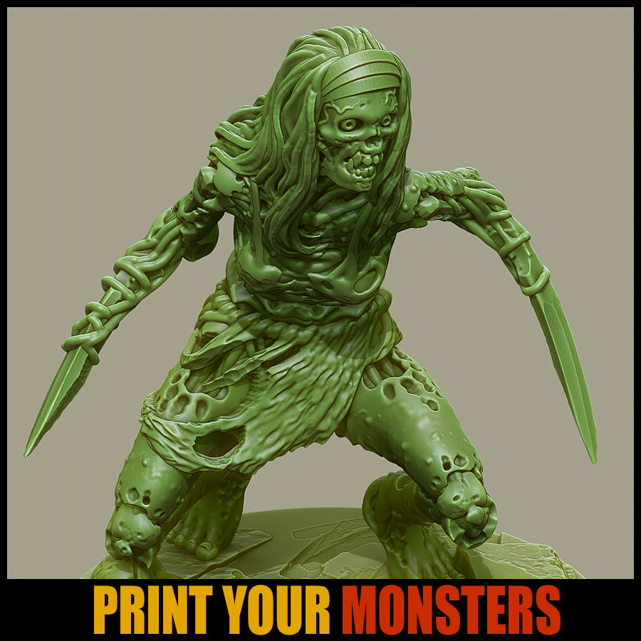 Dark Olive Green Miniature zombie-blade-arms