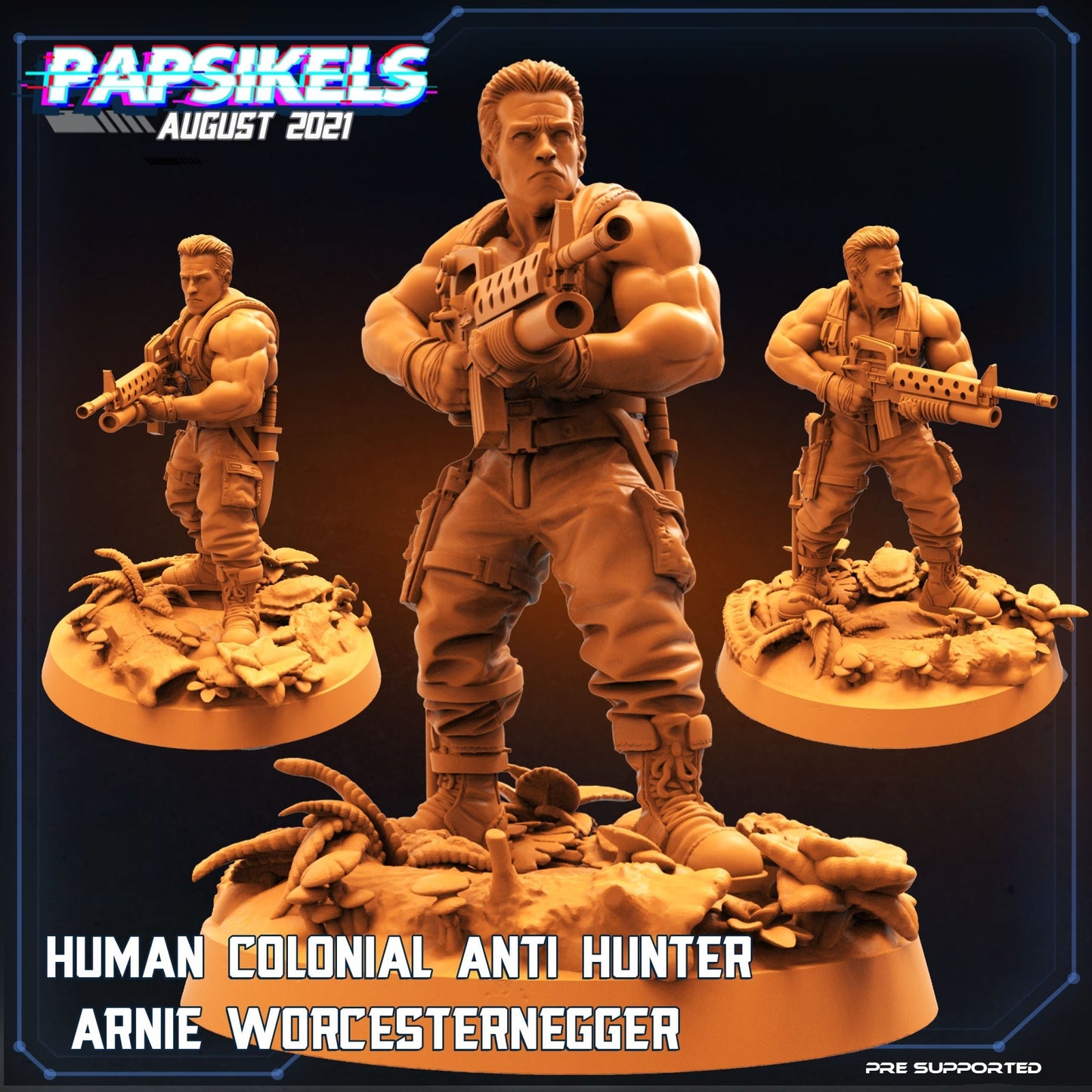 Arnie Worcesternegger, Resin miniatures, unpainted and unassembled - Ravenous Miniatures