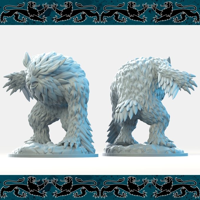 Bear owl, Resin miniatures 11:56 (28mm / 32mm) scale - Ravenous Miniatures