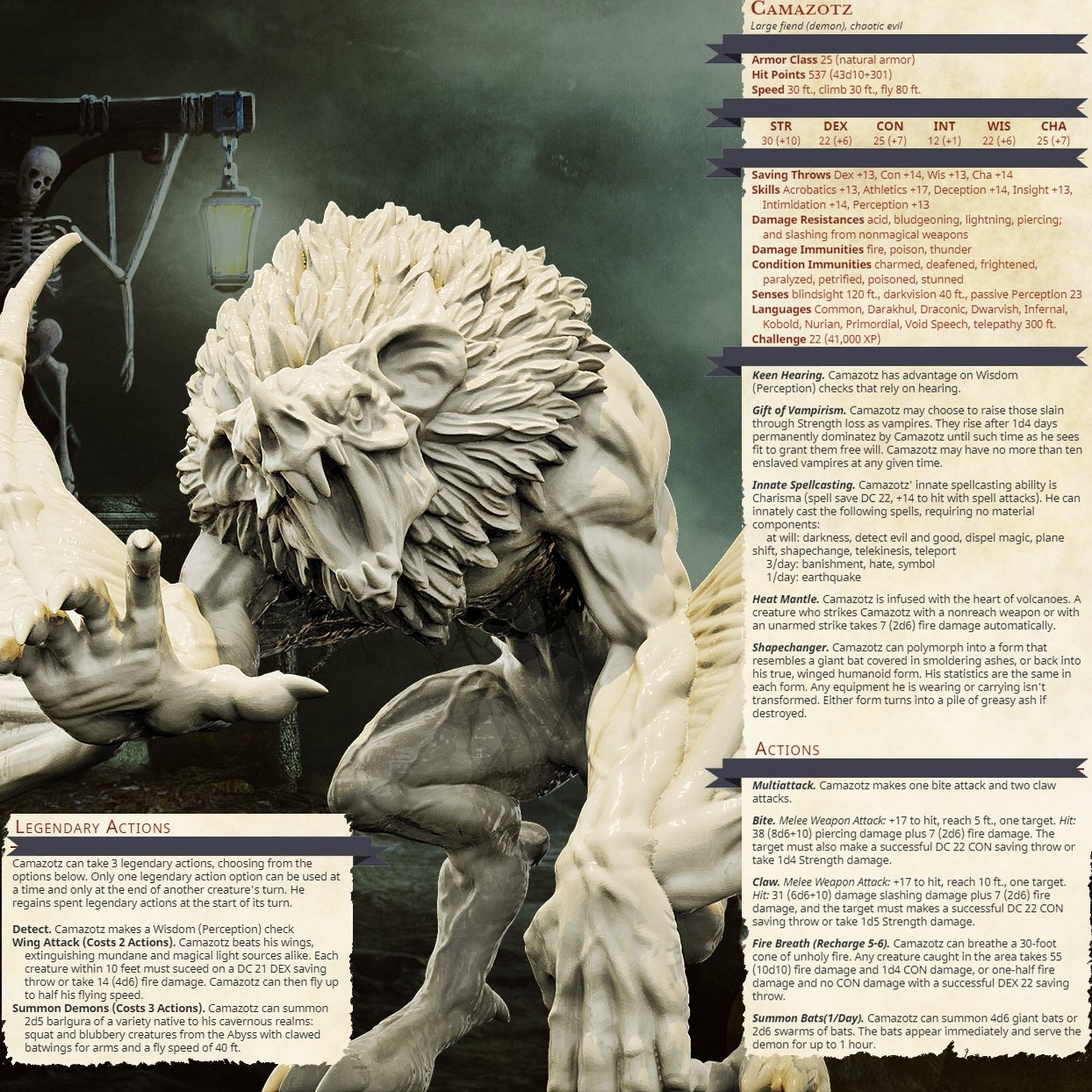 Camazotz, Resin miniatures 11:56 (28mm / 34mm) scale - Ravenous Miniatures