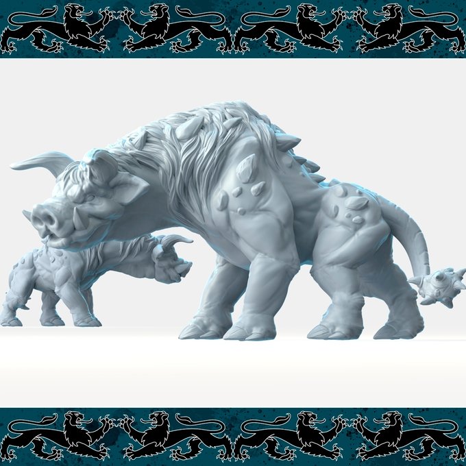 Catoblepas, Resin miniatures 11:56 (28mm / 34mm) scale - Ravenous Miniatures