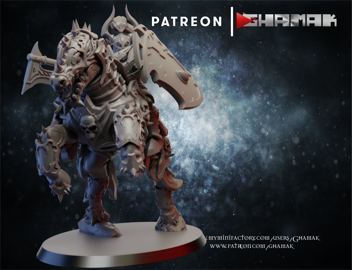 Chaos Dire Knights, Resin miniatures 11:56 (28mm / 32mm) scale - Ravenous Miniatures