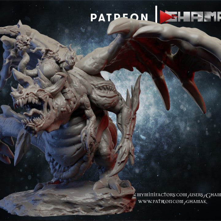 Chaos pestilence Creature, Resin miniatures 11:56 (28mm / 32mm) scale - Ravenous Miniatures