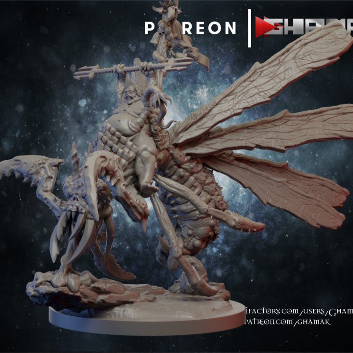 Chaos pestilence Fly riders, Resin miniatures 11:56 (28mm / 32mm) scale - Ravenous Miniatures