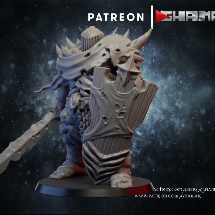 Chaos pestilence Warriors, Resin miniatures 11:56 (28mm / 32mm) scale - Ravenous Miniatures