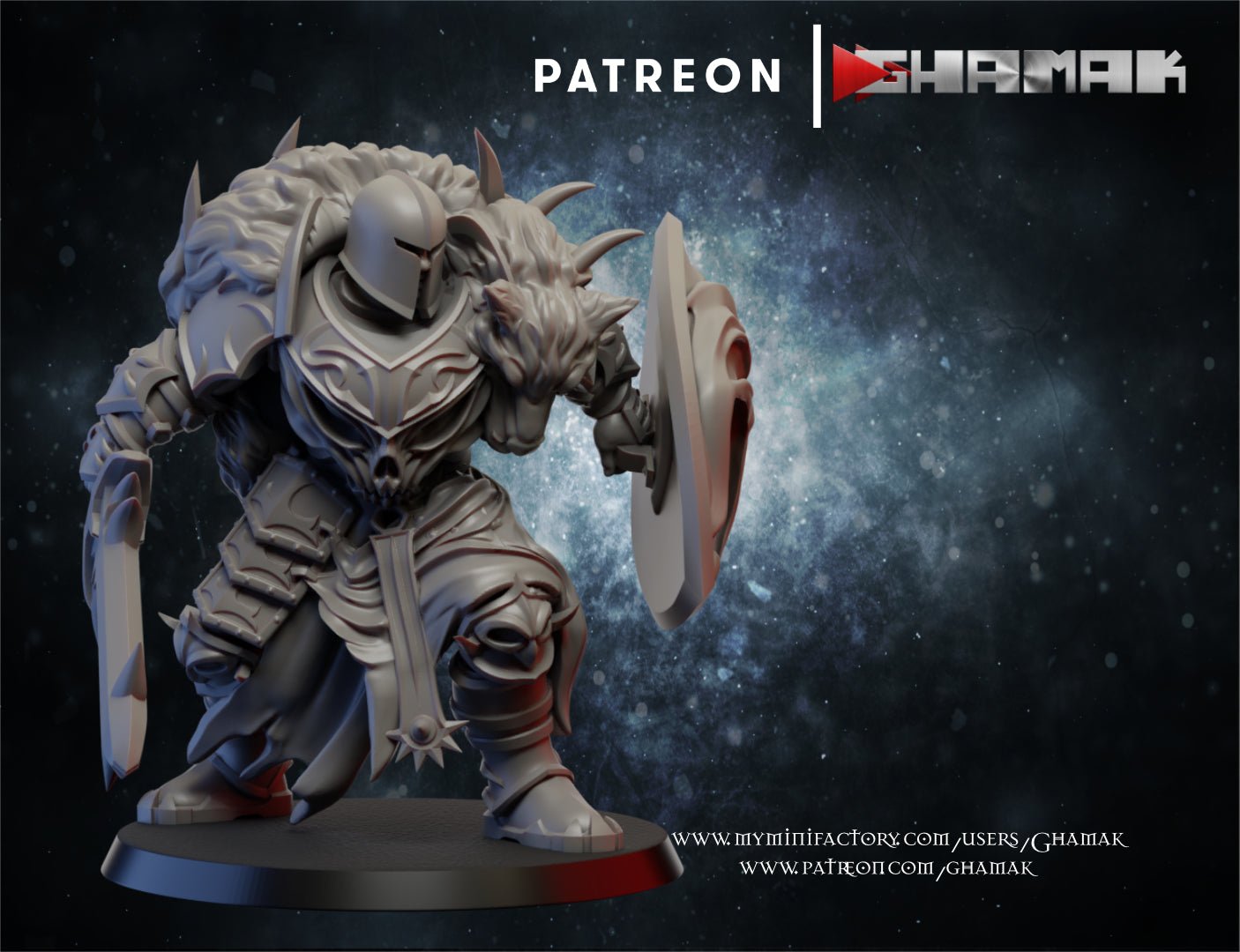 Chaos Warriors, Resin miniatures 11:56 (28mm / 32mm) scale - Ravenous Miniatures