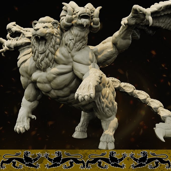 Chimera, Resin miniatures 11:56 (28mm / 34mm) scale - Ravenous Miniatures