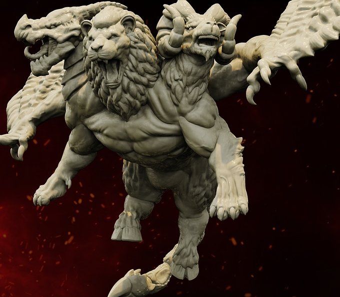 Chimera, Resin miniatures 11:56 (28mm / 34mm) scale - Ravenous Miniatures