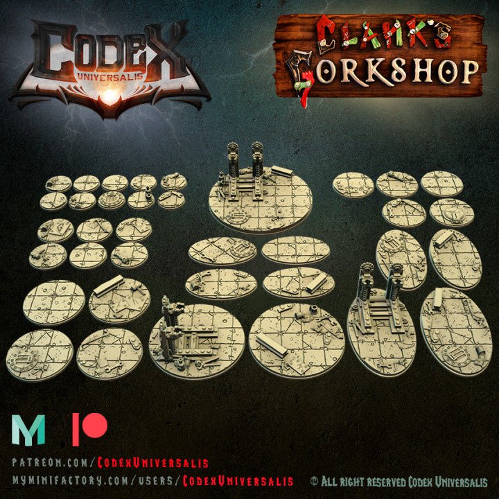 Clanks Gorkshop Bases, Resin miniatures 11:56 (28mm / 32mm) scale - Ravenous Miniatures