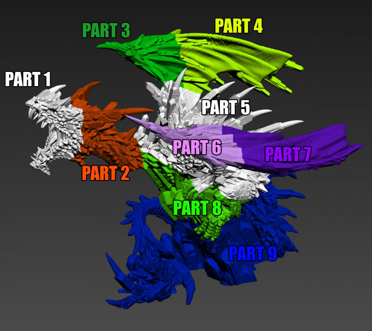 Crystal dragon (60mm), (28/32mm) resin miniatures for TTRPG and wargames - Ravenous Miniatures