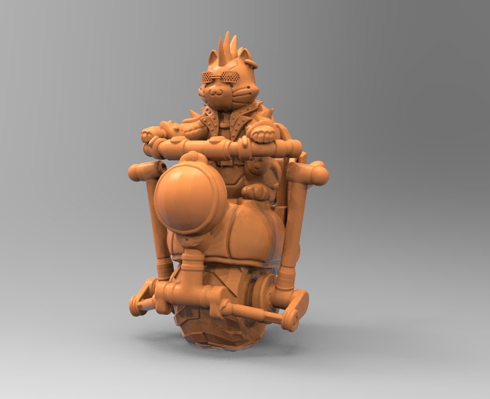 Cyber Cat, 32mm Scale 3d Printed Resin Miniatures - Ravenous Miniatures