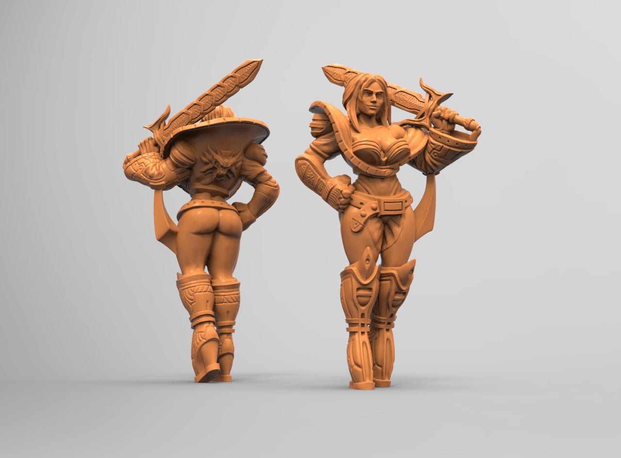 Cyber punk Ciri, 32mm Scale 3d Printed Resin Miniatures - Ravenous Miniatures