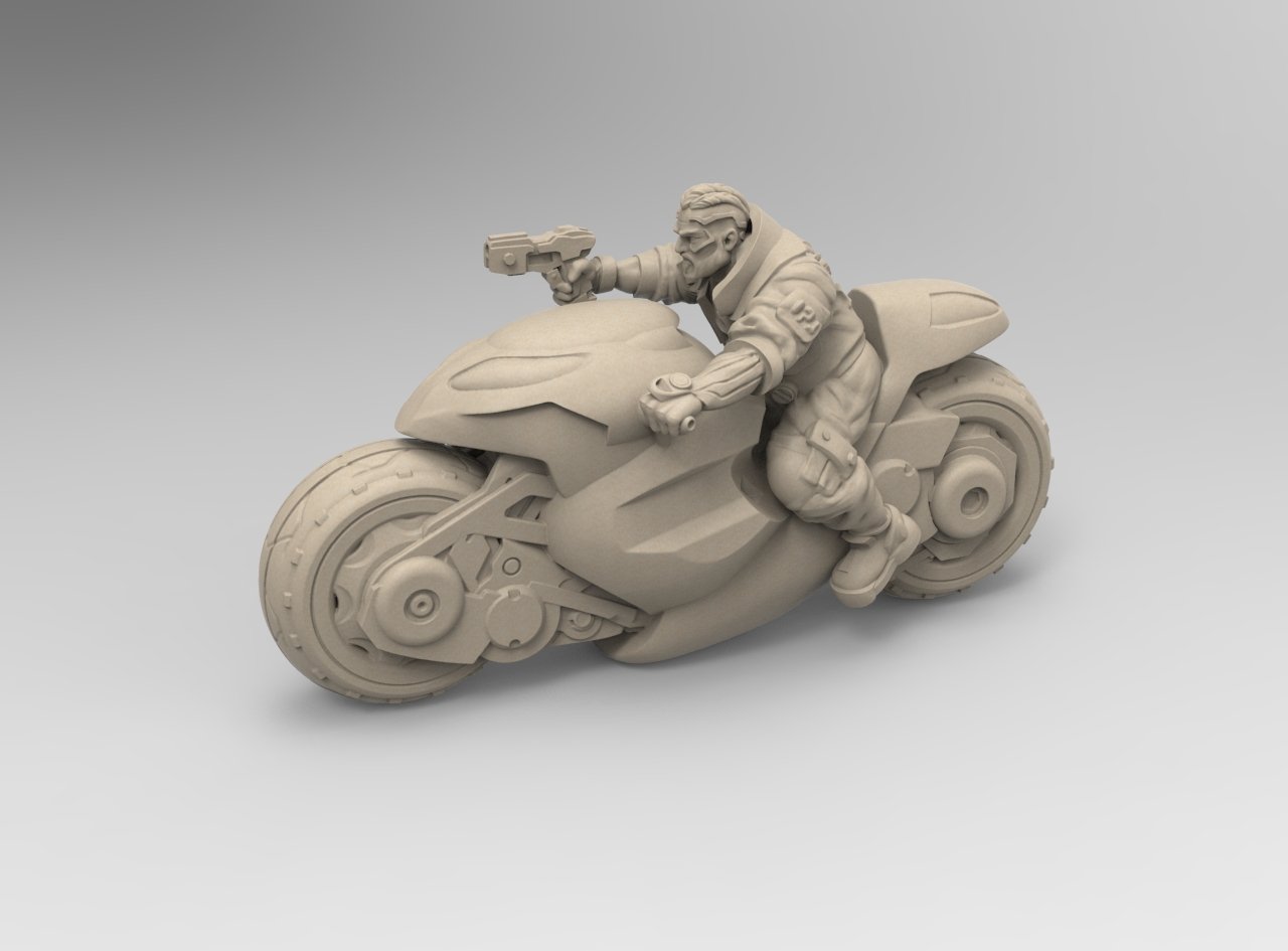 Cyberpunk Merc, 32mm Scale 3d Printed Resin Miniatures - Ravenous Miniatures