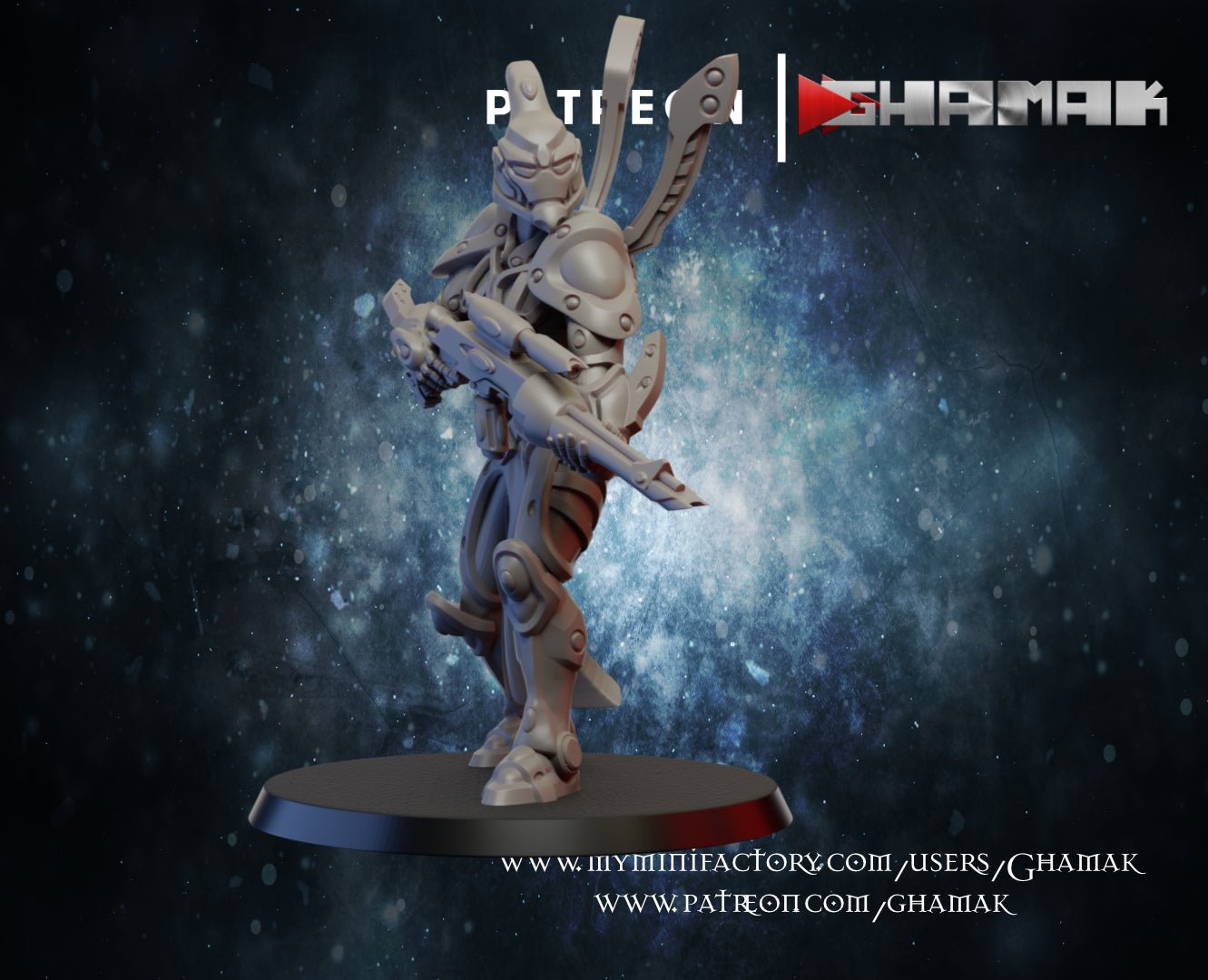 Dark Elda Guardian, Resin miniatures 11:56 (28mm / 32mm) scale - Ravenous Miniatures