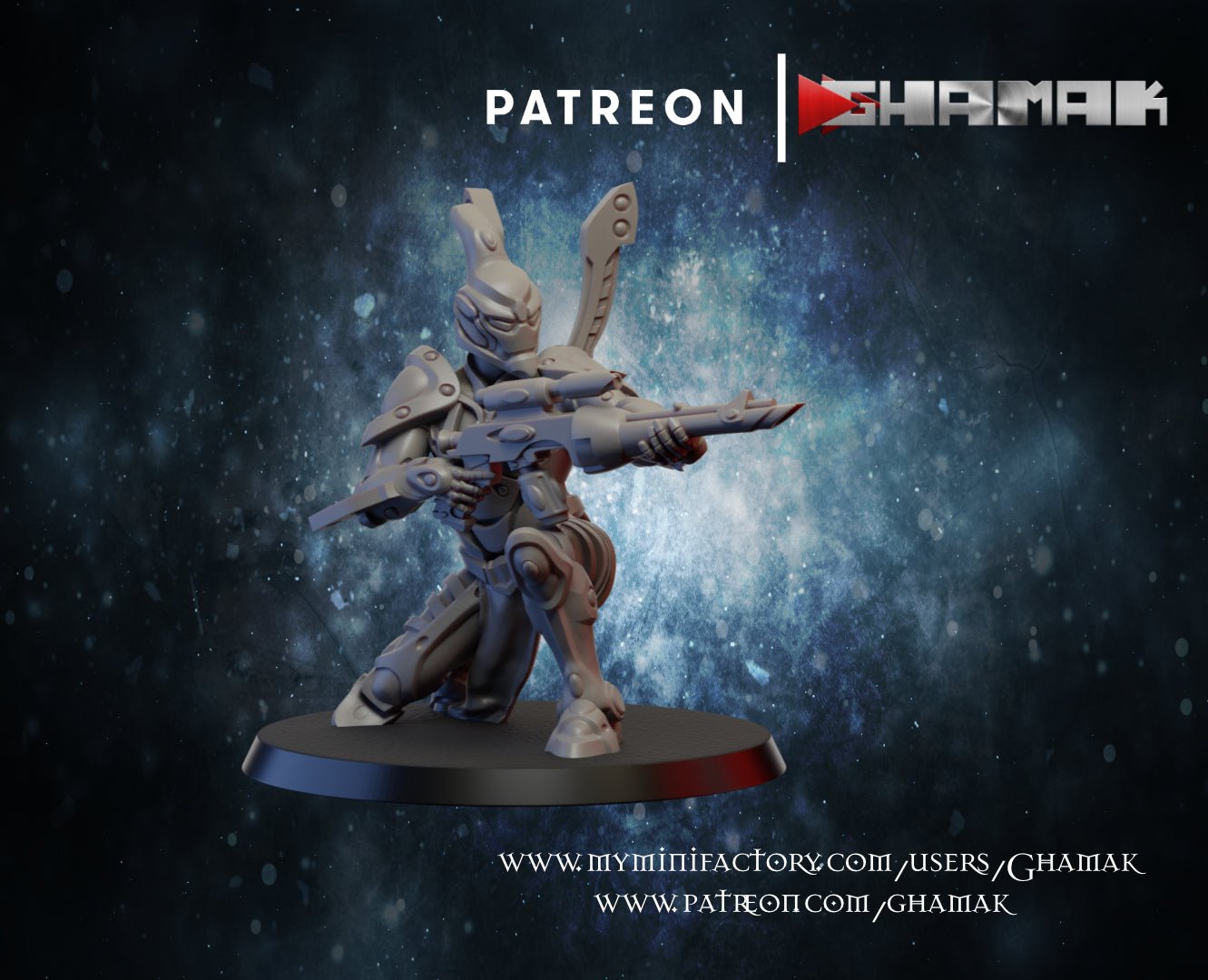 Dark Elda Guardian, Resin miniatures 11:56 (28mm / 32mm) scale - Ravenous Miniatures