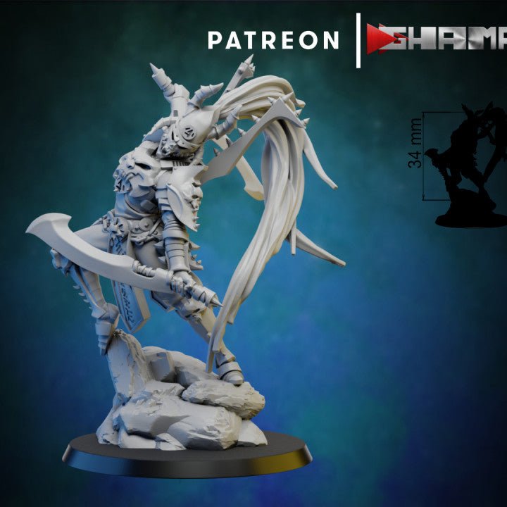 Dark Elda Leader, Resin miniatures 11:56 (28mm / 32mm) scale - Ravenous Miniatures