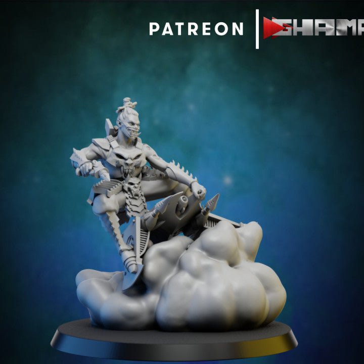 Dark Elda Skater, Resin miniatures 11:56 (28mm / 32mm) scale - Ravenous Miniatures