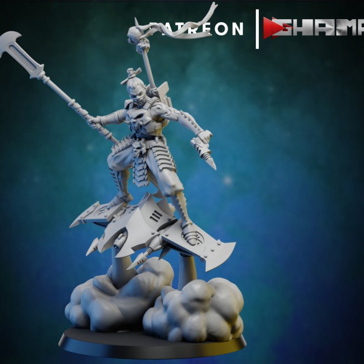 Dark Elda Skater, Resin miniatures 11:56 (28mm / 32mm) scale - Ravenous Miniatures