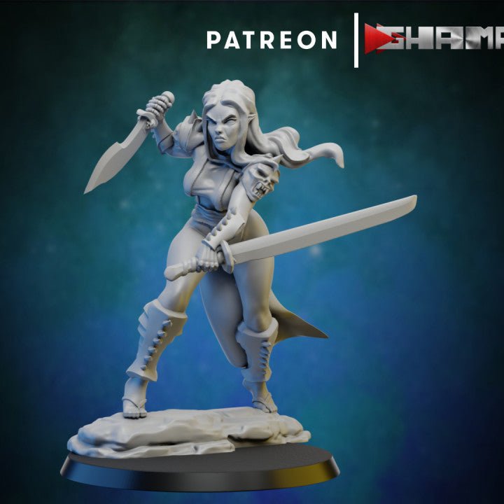 Dark Elda Witch, Resin miniatures 11:56 (28mm / 32mm) scale - Ravenous Miniatures