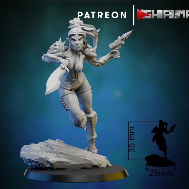 Dark Elda Witch, Resin miniatures 11:56 (28mm / 32mm) scale - Ravenous Miniatures