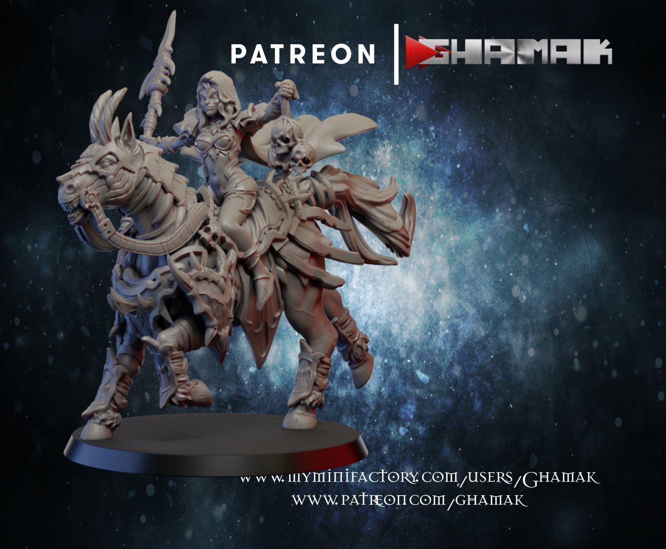 Dark elf Calvary, Resin miniatures 11:56 (28mm / 32mm) scale - Ravenous Miniatures