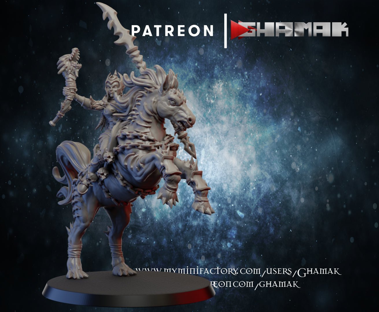 Dark elf Calvary, Resin miniatures 11:56 (28mm / 32mm) scale - Ravenous Miniatures