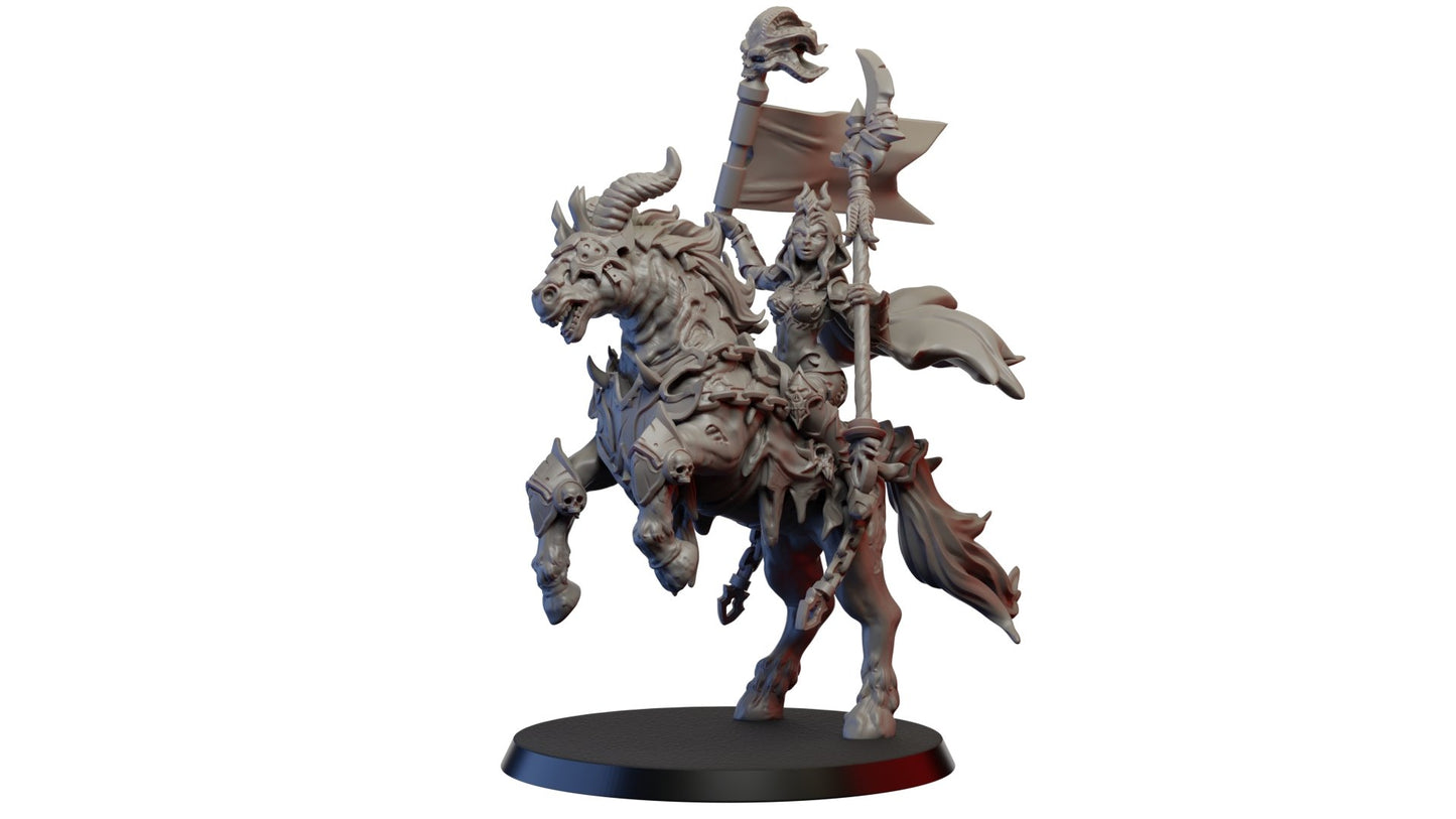Dark elf Calvary, Resin miniatures 11:56 (28mm / 32mm) scale - Ravenous Miniatures