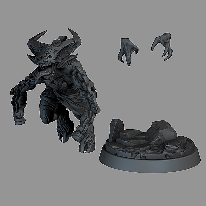 Demon Berserker, 28/32mm resin miniatures for TTRPG and wargames - Ravenous Miniatures