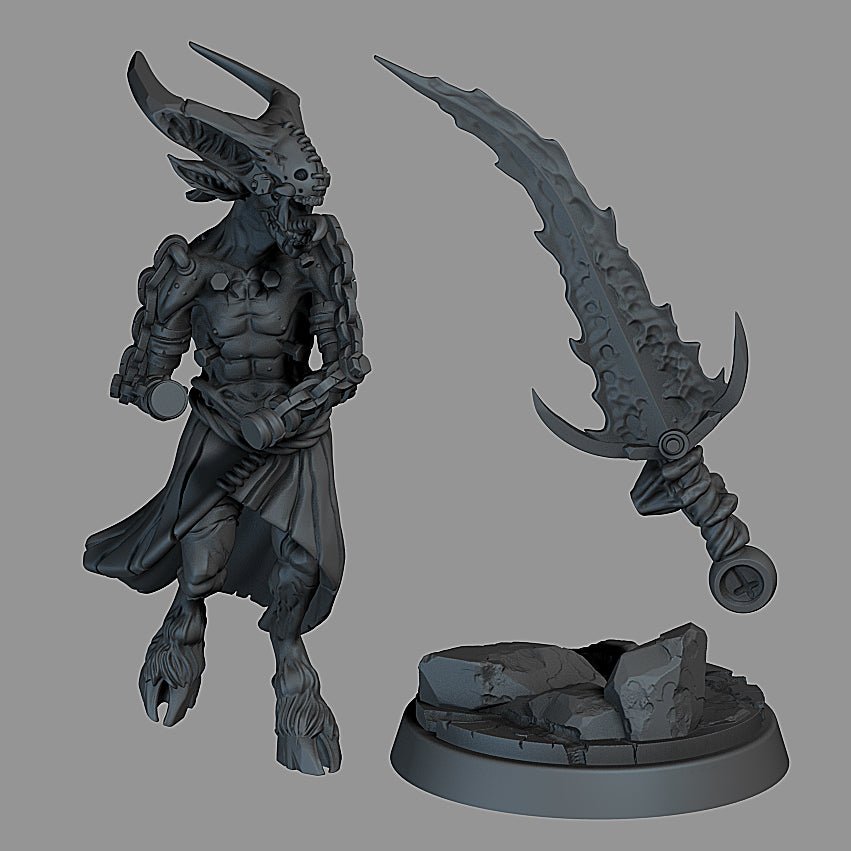Demon Chief, (28/32mm) resin miniatures for TTRPG and wargames - Ravenous Miniatures