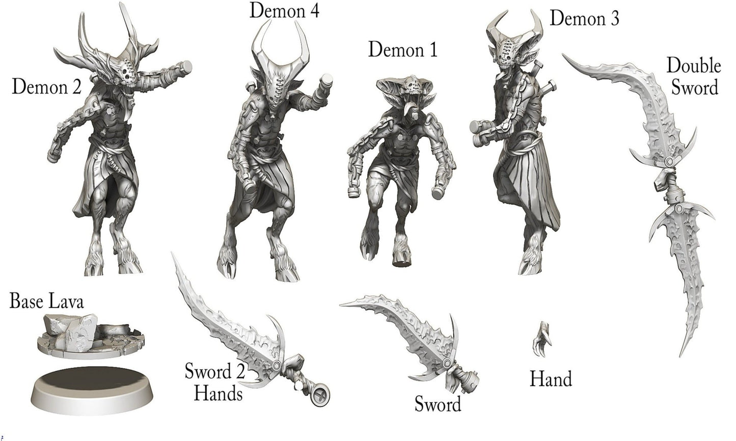 Demon warband, (28/32mm) resin miniatures for TTRPG and wargames - Ravenous Miniatures