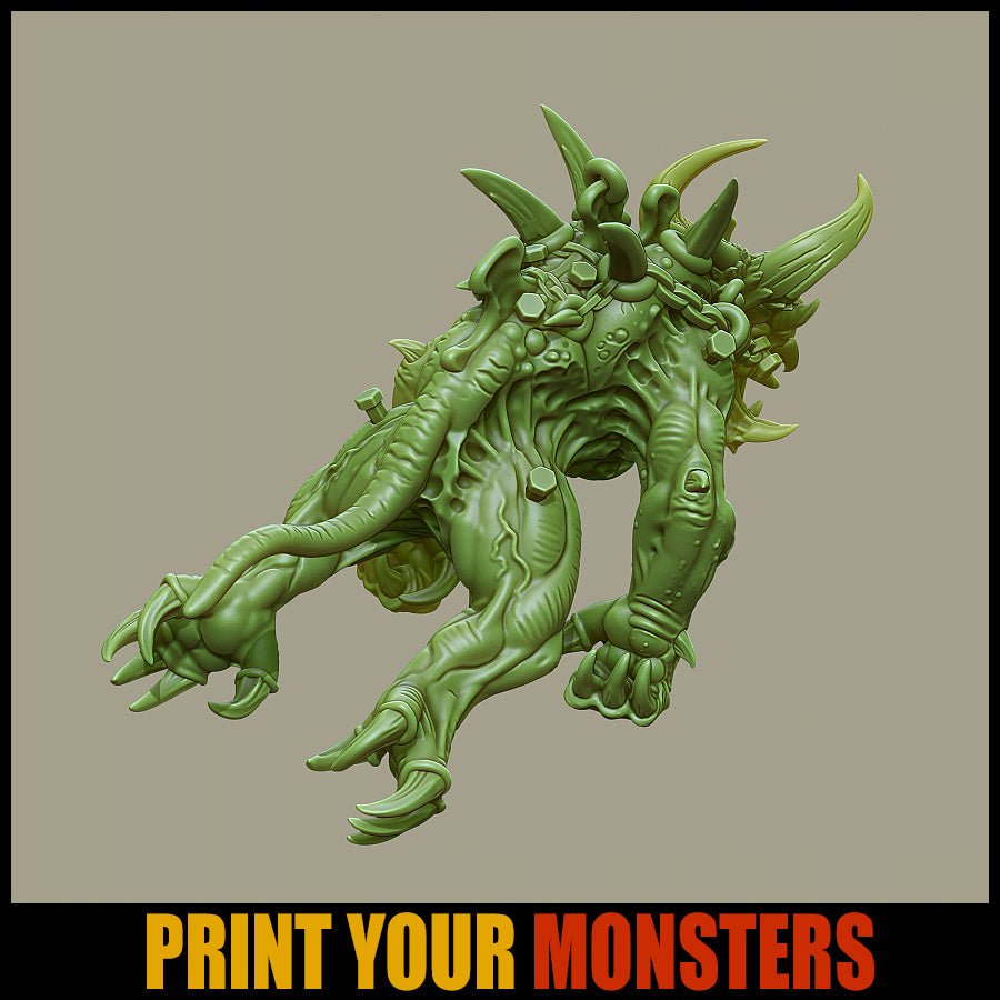 Demonic Creature (50mm), 28/32mm resin miniatures for TTRPG and wargames - Ravenous Miniatures