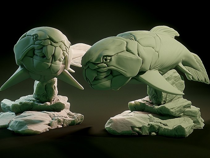 Dunkleosteus, Resin miniatures 11:56 (28mm / 34mm) scale - Ravenous Miniatures