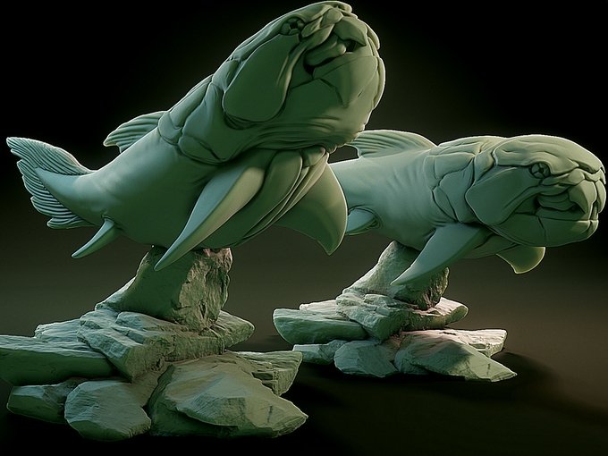 Dunkleosteus, Resin miniatures 11:56 (28mm / 34mm) scale - Ravenous Miniatures