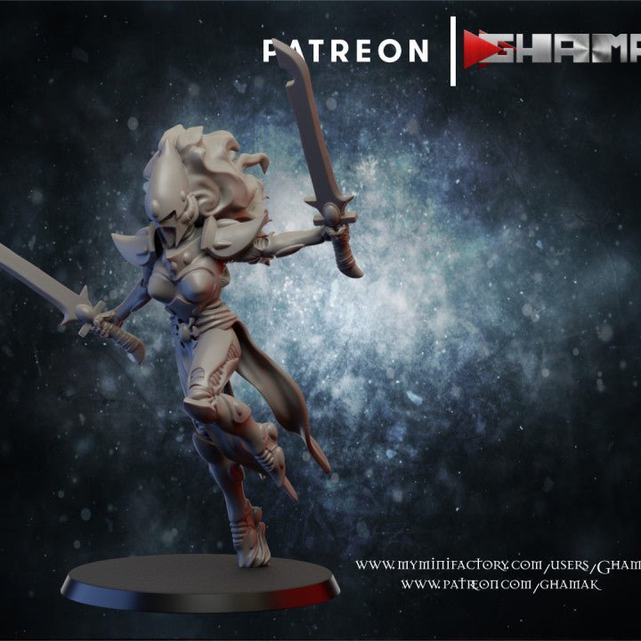 Elda Warriors, Resin miniatures 11:56 (28mm / 32mm) scale - Ravenous Miniatures