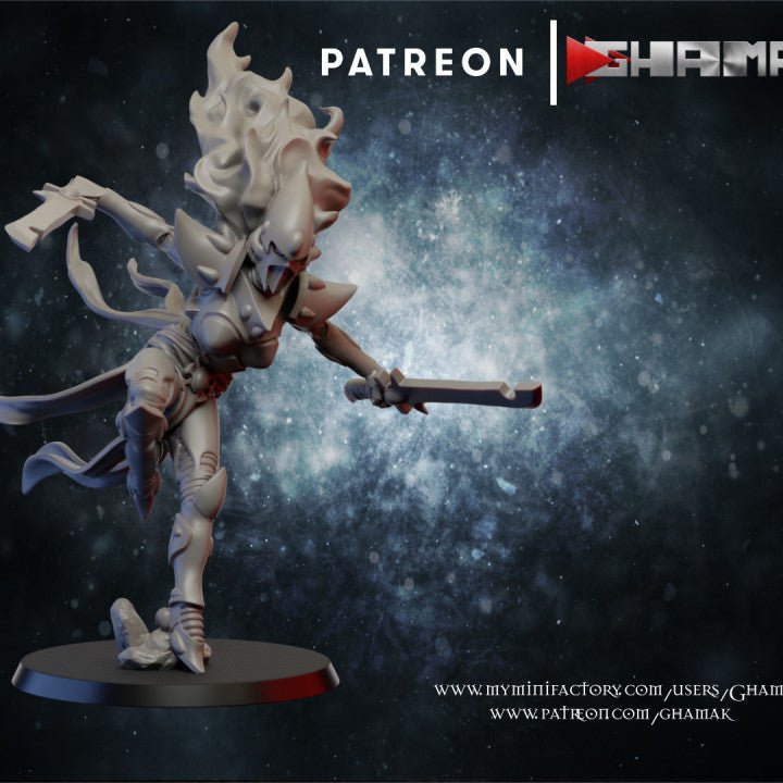 Elda Warriors, Resin miniatures 11:56 (28mm / 32mm) scale - Ravenous Miniatures