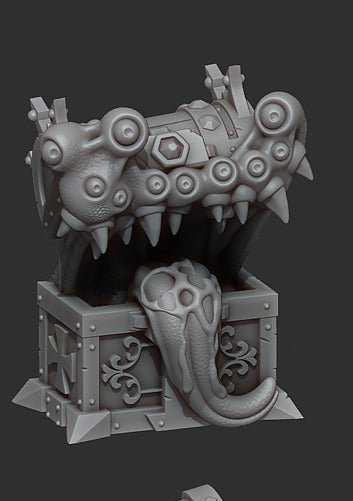 Elegant Chest Mimic, 28/32mm resin miniatures for TTRPG and wargames - Ravenous Miniatures