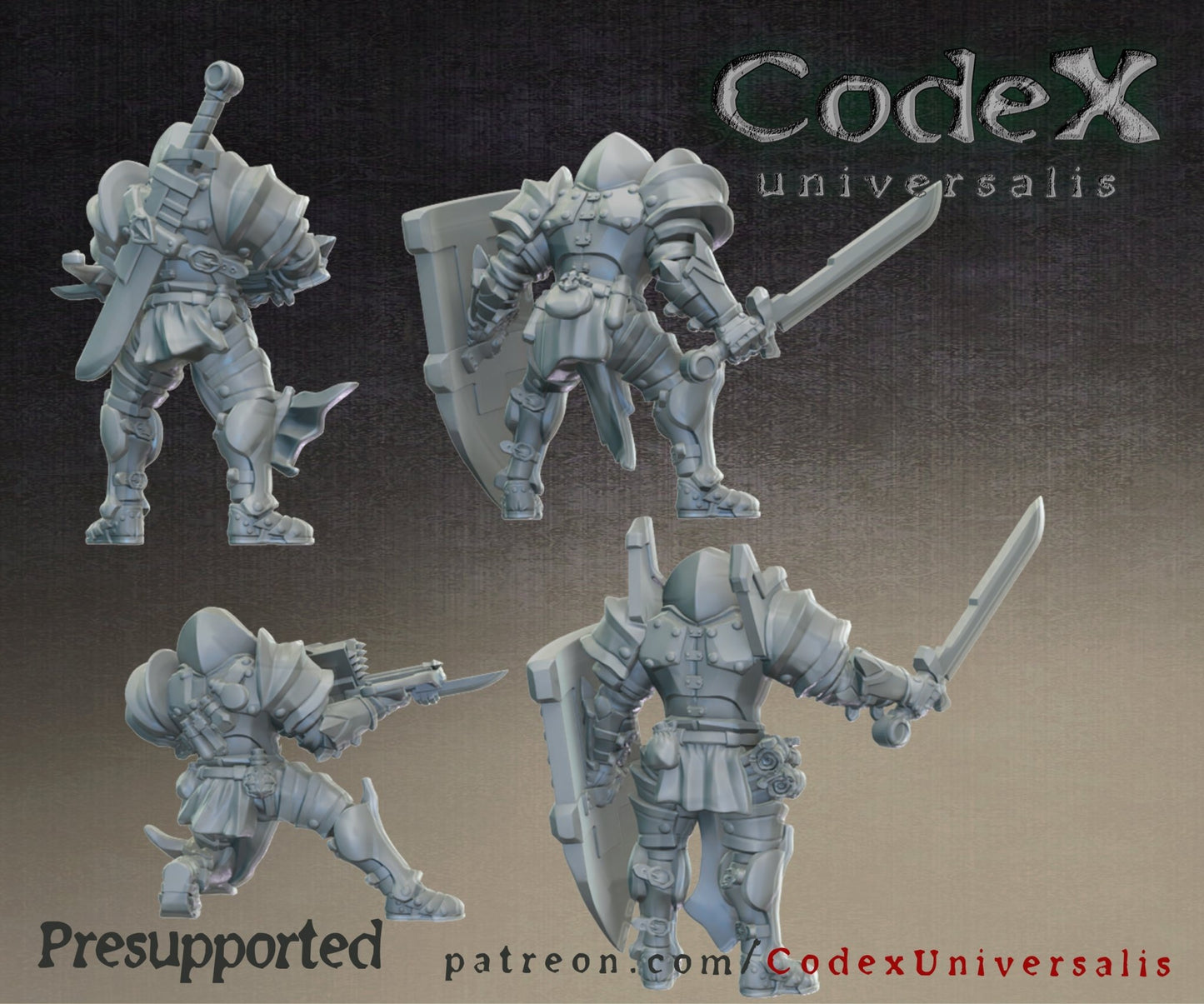 first knight set 1, 3d Printed Miniatures by Codex Universalis - Ravenous Miniatures