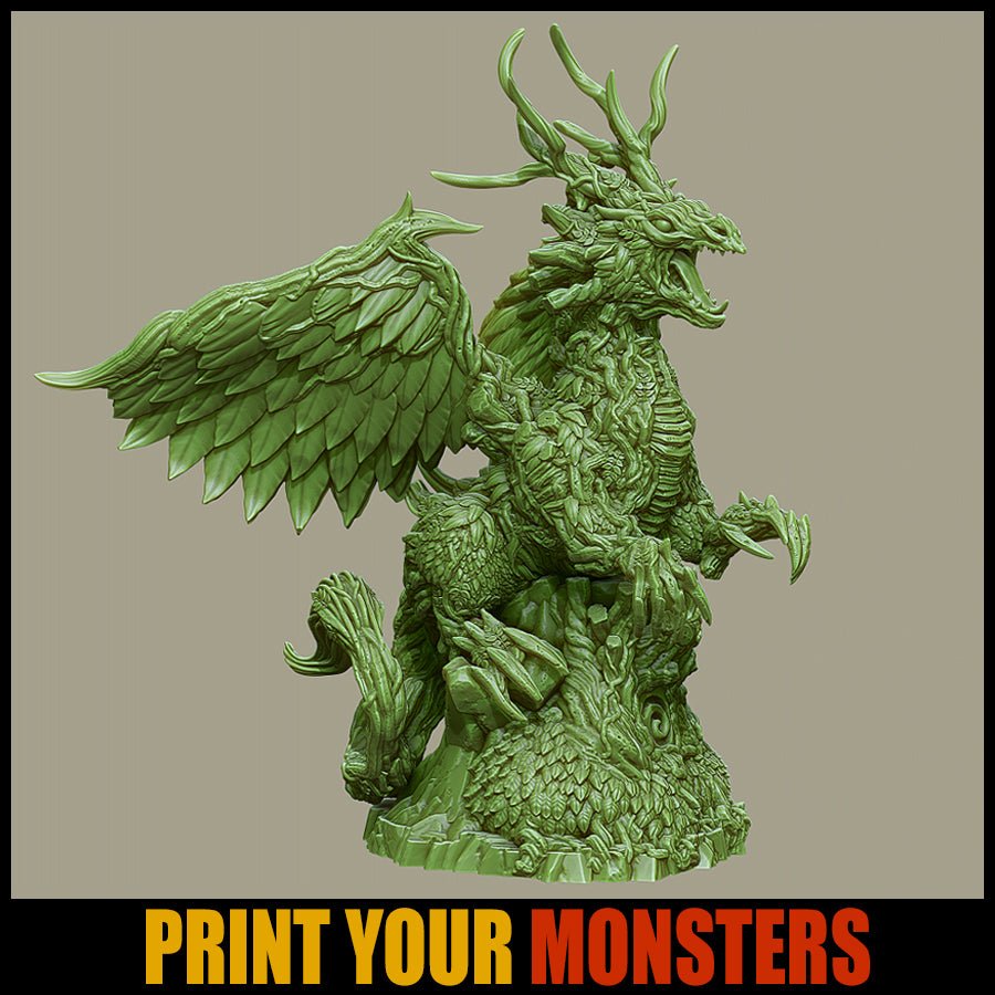 Forest Dragon (60mm), 28/32mm resin miniatures for TTRPG and wargames - Ravenous Miniatures