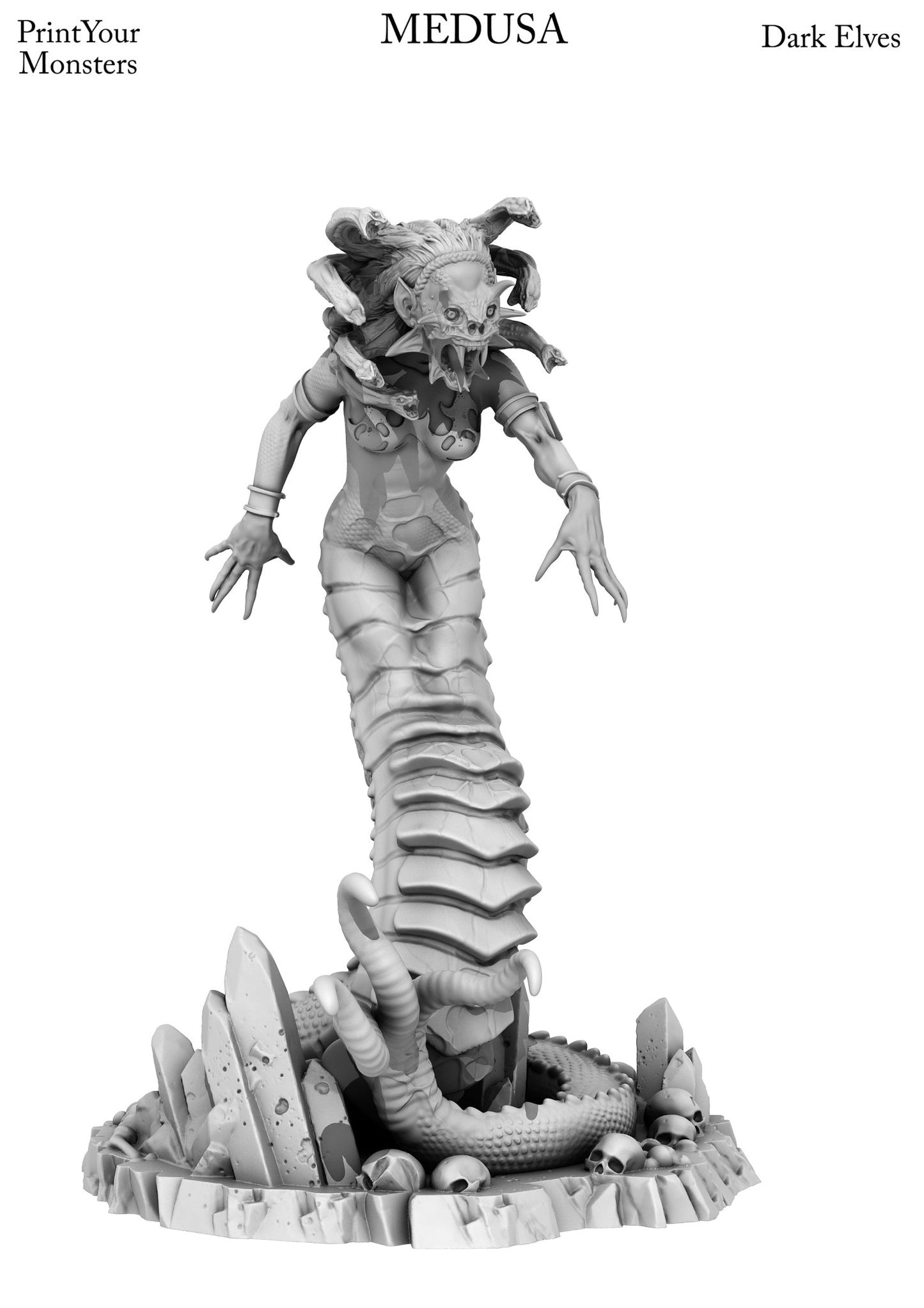 Giant Medusa, resin miniatures for TTRPG and wargames - Ravenous Miniatures