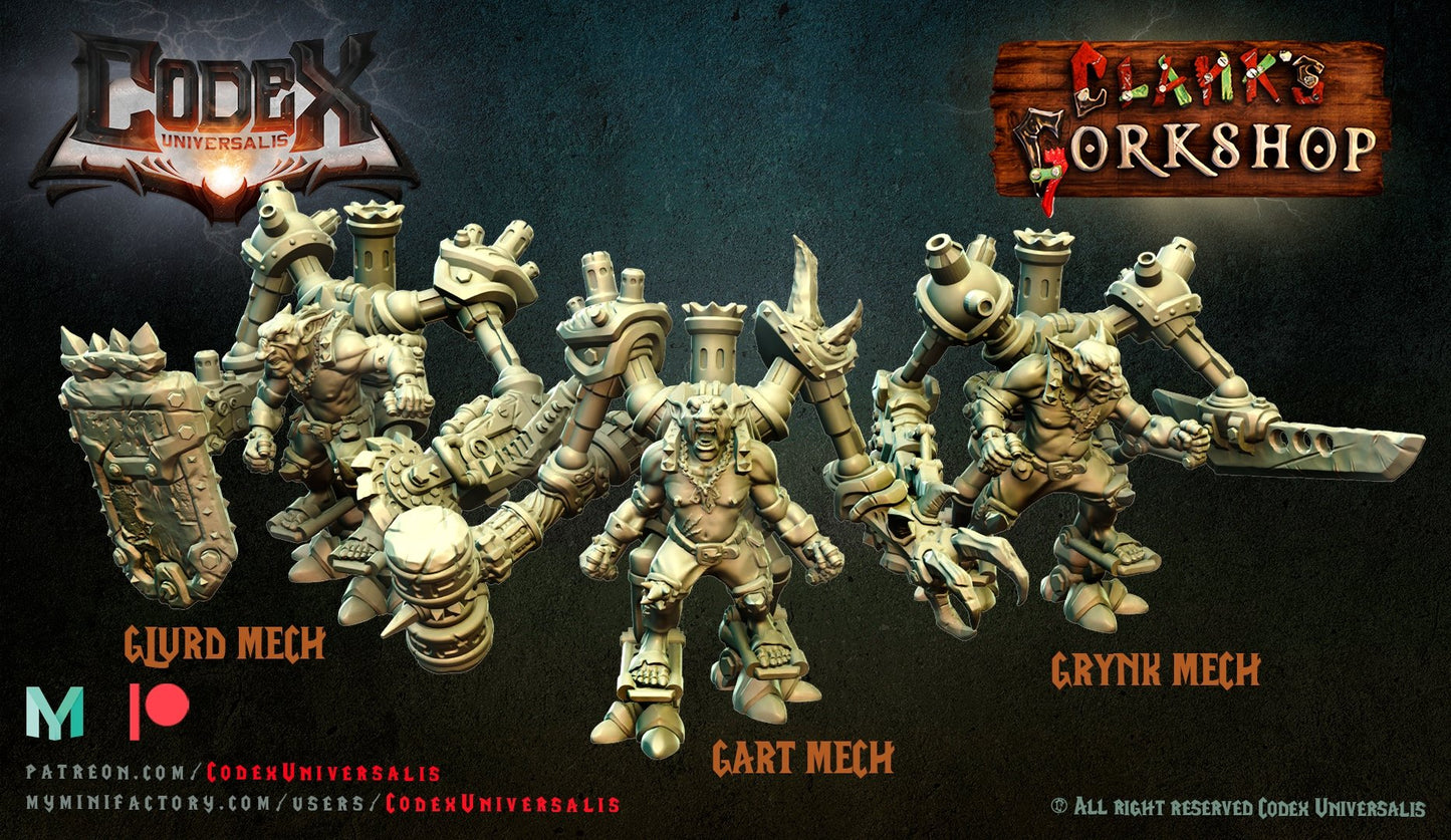 Goblin Tinker Mechs, Resin miniatures 11:56 (28mm / 32mm) scale - Ravenous Miniatures